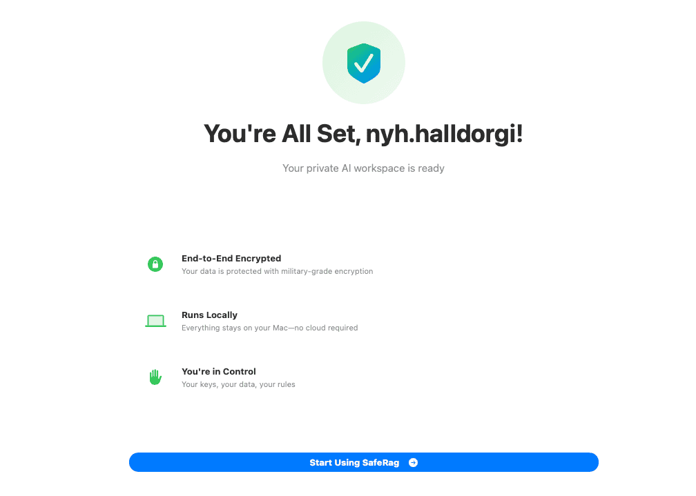 Onboarding complete screen