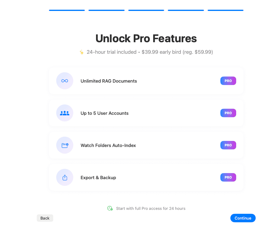 Pro Features Preview slide