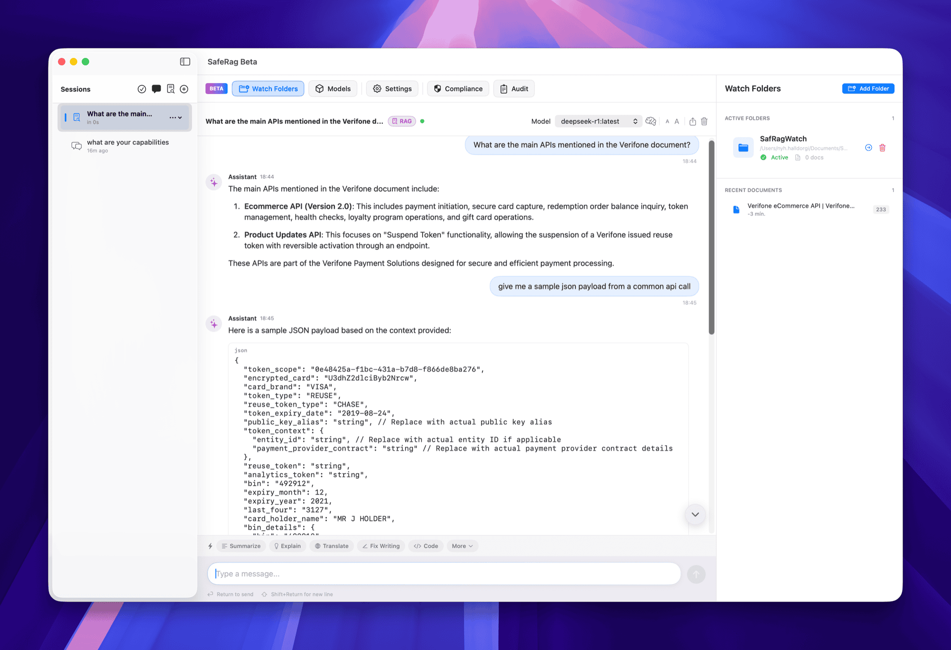 RAG chat conversation
