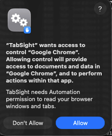 macOS permission dialog for Chrome