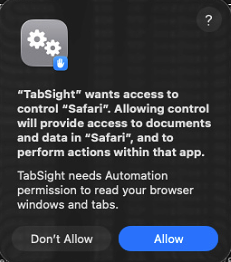 macOS permission dialog for Safari